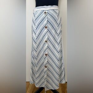 Modern Attraction Stripped Midi Skirt - L